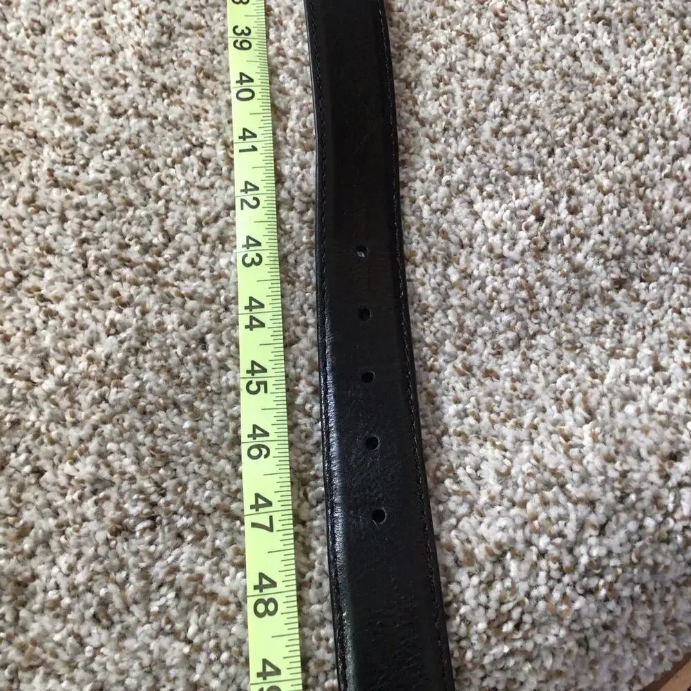 Alton Lane Black Italian Leather Dress Belt Size 44 USA Made Luxury Menswear XL